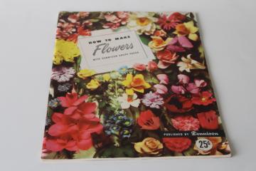 catalog photo of vintage craft booklet Dennison crepe paper flowers to make, full size patterns for petals w/ instructions 