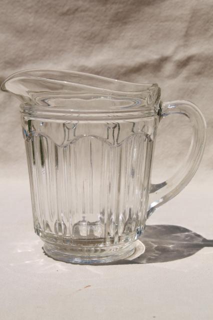 photo of vintage creamers, cream or milk jugs - collection of clear depression glass pitchers  #3