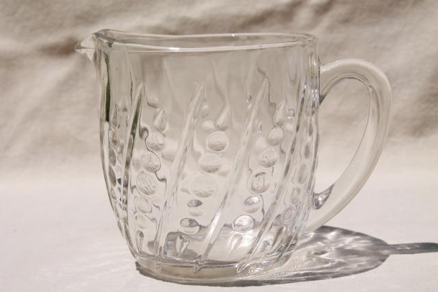 photo of vintage creamers, cream or milk jugs - collection of clear depression glass pitchers  #5