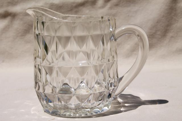 photo of vintage creamers, cream or milk jugs - collection of clear depression glass pitchers  #7