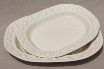 catalog photo of vintage creamware china platters w/ Della Robbia border, Adams - England Titian Ware