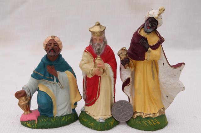 photo of vintage creche figures, assorted animals for Nativity scene or Christmas putz village #12