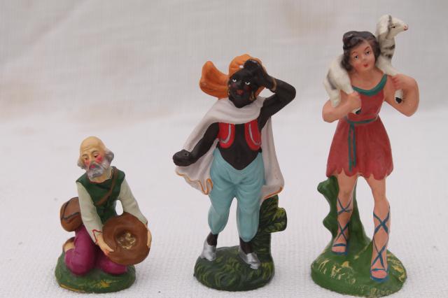 photo of vintage creche figures, assorted animals for Nativity scene or Christmas putz village #14