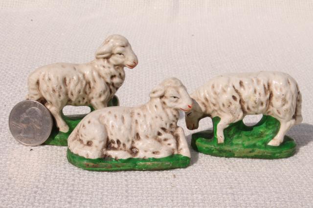 photo of vintage creche figures, assorted animals for Nativity scene or Christmas putz village #3