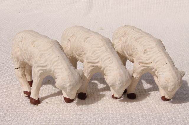 photo of vintage creche figures, assorted animals for Nativity scene or Christmas putz village #6