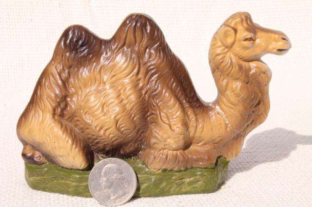 photo of vintage creche figures, assorted animals for Nativity scene or Christmas putz village #8