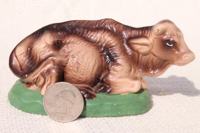 photo of vintage creche figures, assorted animals for Nativity scene or Christmas putz village #11