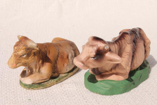 photo of vintage creche figures, assorted animals for Nativity scene or Christmas putz village #13