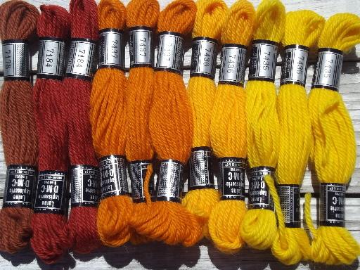 photo of vintage crewel embroidery needlepoint yarn lot DMC French tapestry wool #2