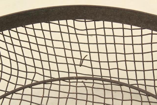 photo of vintage crimped wire basket, rustic kitchen colander / strainer or egg basket #5