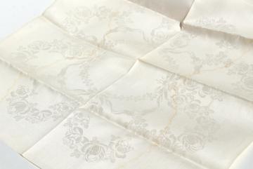 catalog photo of vintage crisp linen damask fabric, unused towels or napkins by the yard to cut & sew