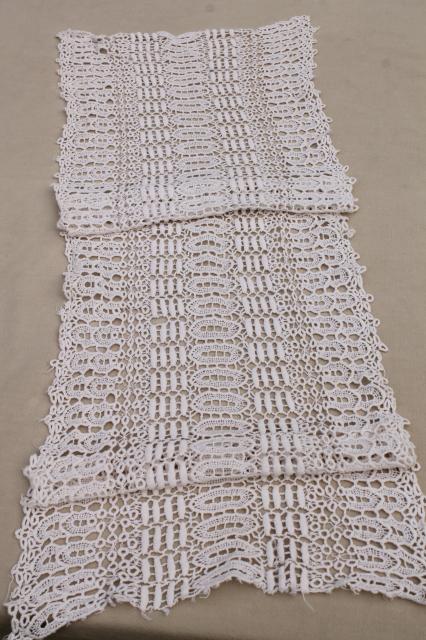 photo of vintage crochet and lace table runners / dresser scarves, shabby cottage granny chic #2