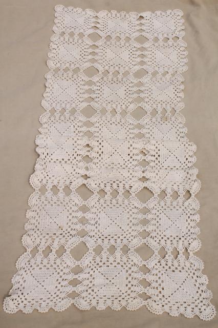 photo of vintage crochet and lace table runners / dresser scarves, shabby cottage granny chic #6