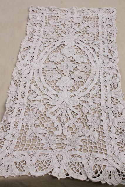 photo of vintage crochet and lace table runners / dresser scarves, shabby cottage granny chic #8