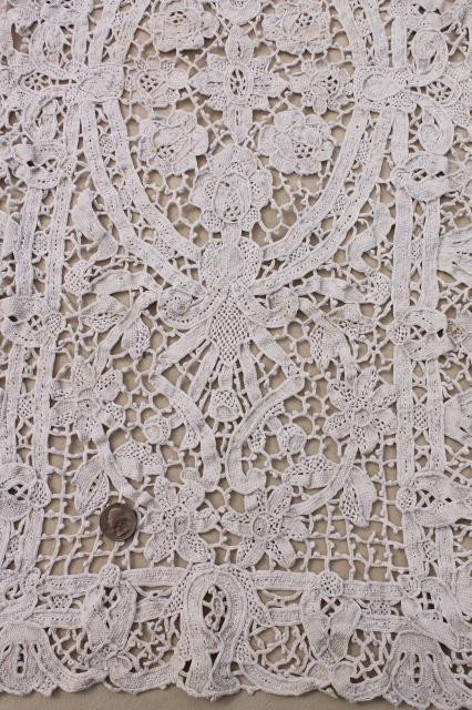 photo of vintage crochet and lace table runners / dresser scarves, shabby cottage granny chic #9