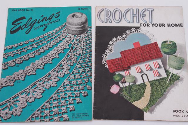 photo of vintage crochet booklets lot - patterns for pot holders, doilies, crocheted lace edgings and more #2