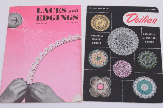 photo of vintage crochet booklets lot - patterns for pot holders, doilies, crocheted lace edgings and more #3