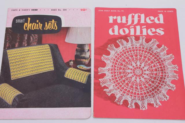 photo of vintage crochet booklets lot - patterns for pot holders, doilies, crocheted lace edgings and more #4