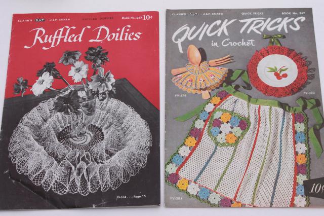 photo of vintage crochet booklets lot - patterns for pot holders, doilies, crocheted lace edgings and more #5