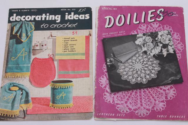 photo of vintage crochet booklets lot - patterns for pot holders, doilies, crocheted lace edgings and more #7