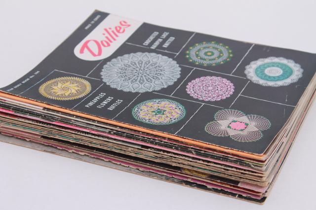 photo of vintage crochet booklets lot - patterns for pot holders, doilies, crocheted lace edgings and more #9