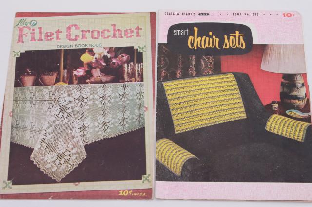 photo of vintage crochet booklets lot - patterns for pot holders, doilies, crocheted lace edgings and more #11