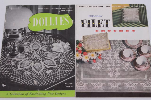 photo of vintage crochet booklets lot - patterns for pot holders, doilies, crocheted lace edgings and more #12