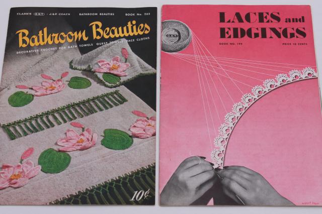 photo of vintage crochet booklets lot - patterns for pot holders, doilies, crocheted lace edgings and more #14