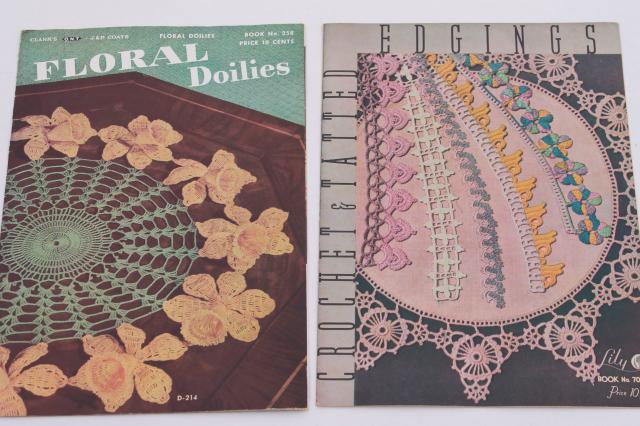 photo of vintage crochet booklets lot - patterns for pot holders, doilies, crocheted lace edgings and more #16