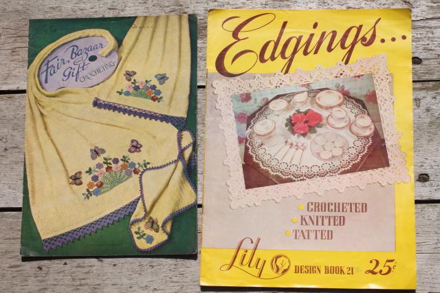 photo of vintage crochet booklets lot - patterns for pot holders, doilies, crocheted lace edgings and more #5