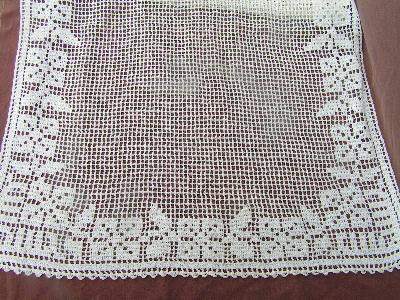 photo of vintage crochet cottage chic lace table runner #2