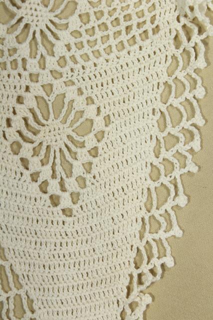 photo of vintage crochet doily table cover or topper mat, large star handmade crocheted lace #7