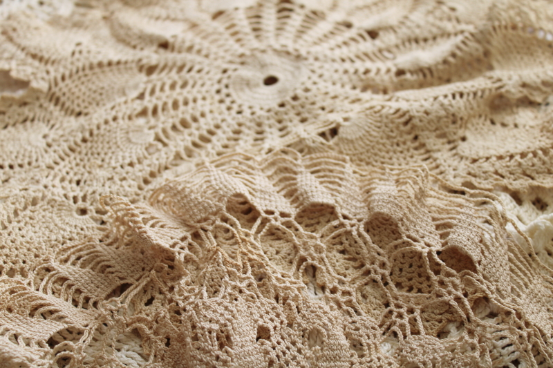 photo of vintage crochet lace doily lot, cottage style shabby chic lace doilies small sizes #6