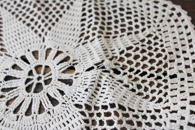 photo of vintage crochet lace doily lot, lace doilies for project crafts upcycled decor #10