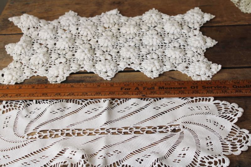 photo of vintage crochet lace doily lot, oval doilies, centerpieces, table mats #8