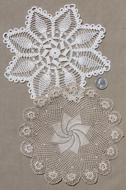 photo of vintage crochet lace doily lot - small doilies, coasters, goblet rounds #2