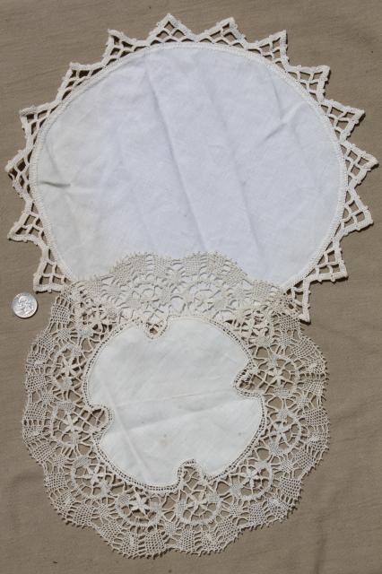 photo of vintage crochet lace doily lot - small doilies, coasters, goblet rounds place mats #3