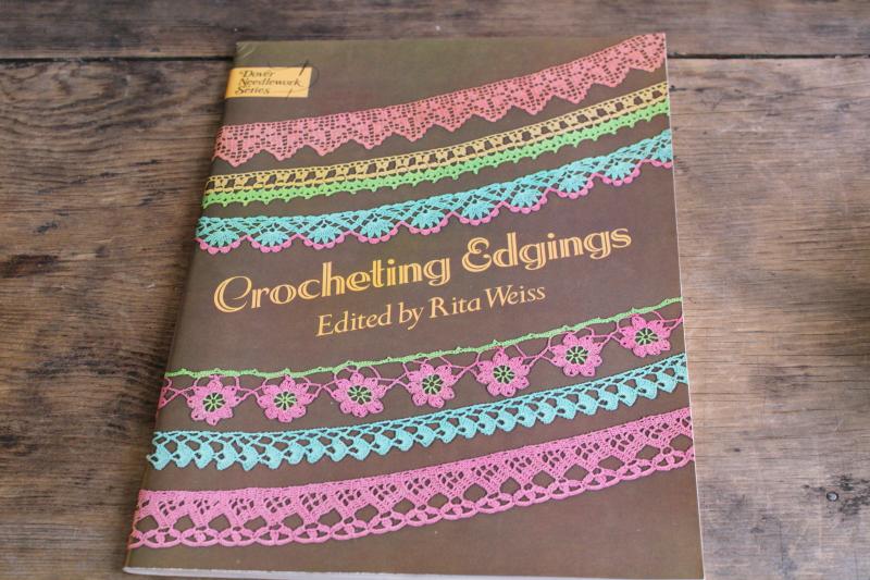 photo of vintage crochet lace edging patterns, Dover book of old needlework designs #1