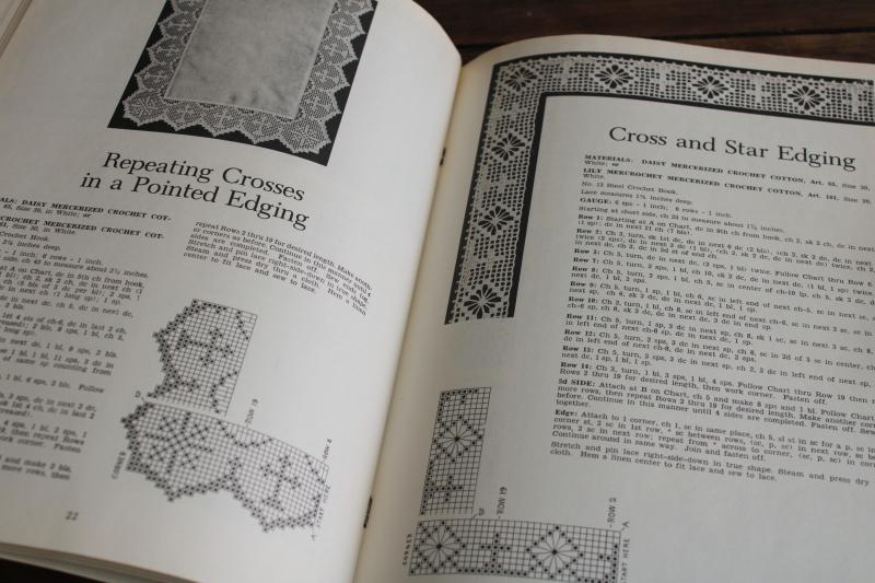 photo of vintage crochet lace edging patterns, Dover book of old needlework designs #4