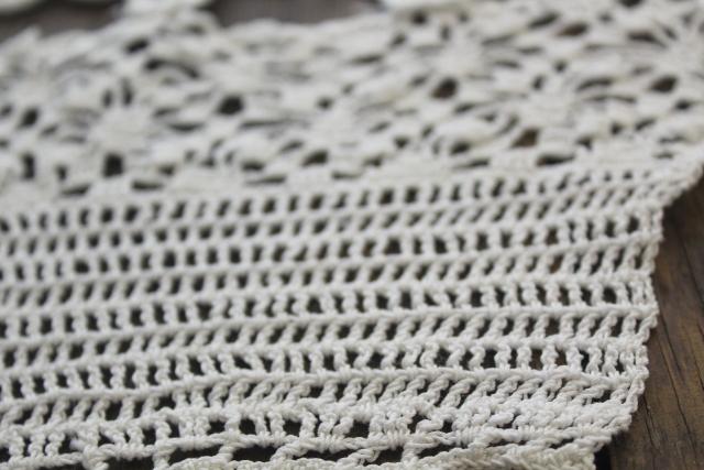 photo of vintage crochet lace flower basket pattern, three piece chair set, cottage chic #3