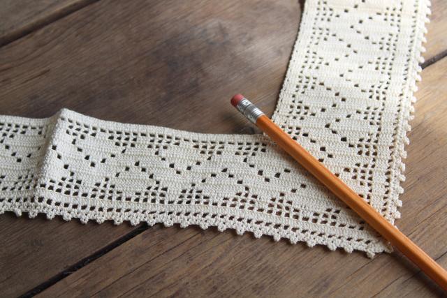 photo of vintage crochet lace frames, handmade wide edging in square rectangular shapes #7