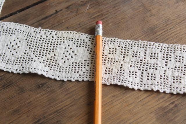 photo of vintage crochet lace frames, handmade wide edging in square rectangular shapes #9