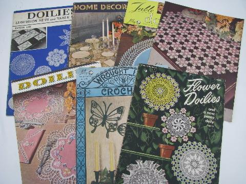 photo of vintage crochet lace pattern booklets, flower doilies, motifs etc. #1