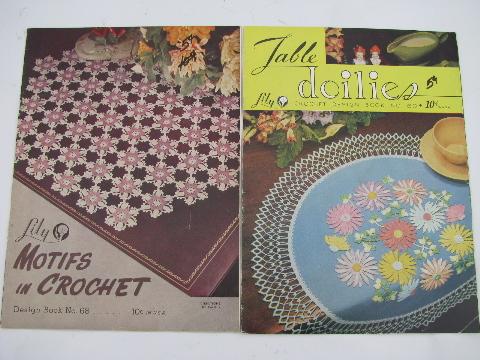 photo of vintage crochet lace pattern booklets, flower doilies, motifs etc. #3