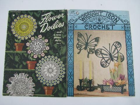 photo of vintage crochet lace pattern booklets, flower doilies, motifs etc. #4