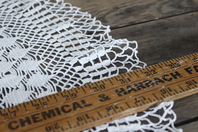 photo of vintage crochet lace tablecloth or table cover, huge handmade doily bohemian home decor #2