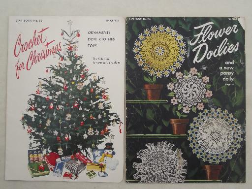 photo of vintage crochet pattern booklets, Star and Coats & Clark books of needlework patterns #6