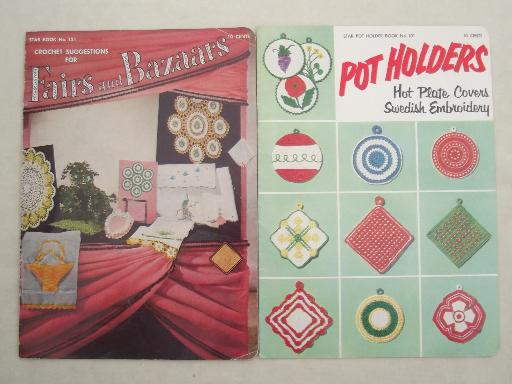 photo of vintage crochet pattern booklets, Star and Coats & Clark books of needlework patterns #8