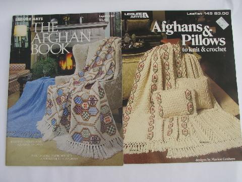 photo of vintage crochet pattern booklets lot, crocheted afghans, throws, lap blankets #2