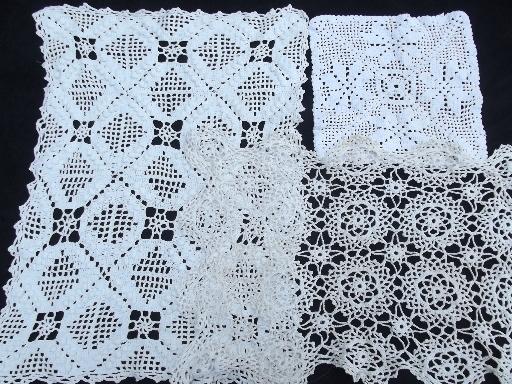 photo of vintage crocheted doilies, & table / place mats, old crochet lace doily lot #5